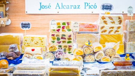 For already 9th year in the row, there is a very special Christmas market in Jijona, Spain. It is so special because this is the only place where you can try all types of turrones that are produced in the world's sweetest city.のeditorial素材