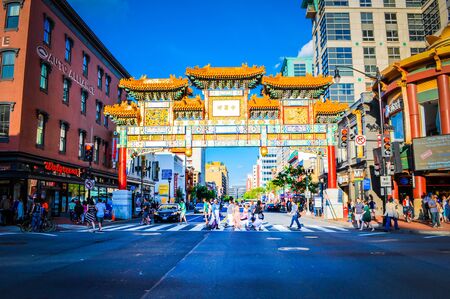Washington, DC / USA - May 24 2014: Chinese Friendship Archway in the Chinatown area in Washington DC.のeditorial素材