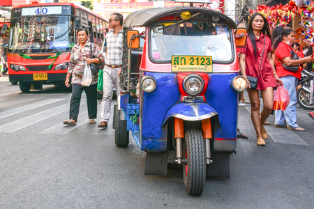 Tuk Tuk in Yaowarat Chinatown Road 7のeditorial素材