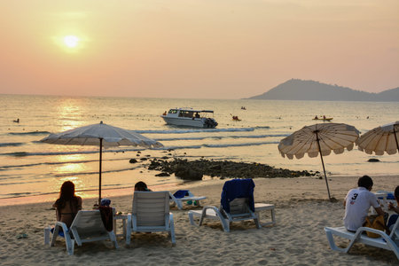 Beach Sunset in kon samet 5のeditorial素材