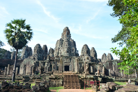 Bayon temple Siem Reap in Cambodiaの写真素材
