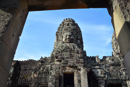Bayon temple Siem Reap in Cambodiaの写真素材