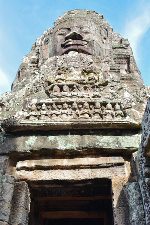 Bayon temple Siem Reap in Cambodiaの写真素材