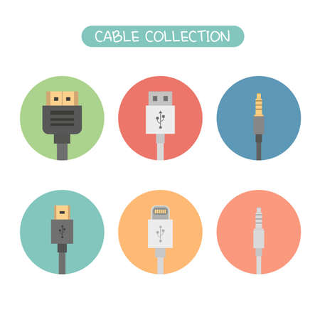 Set of Cable Collection Iconのイラスト素材