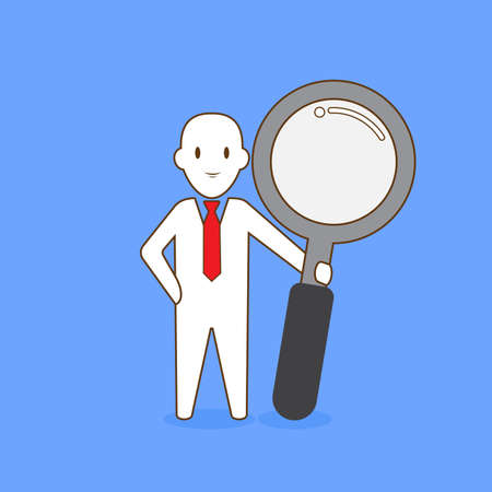 Illustration of Businessman with Magnifying Glass for your project and othersのイラスト素材