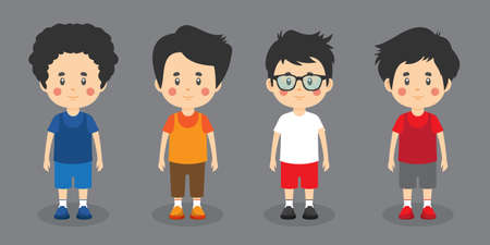 Stock Vector Little Kids Friendly Characters for your project and othersのイラスト素材