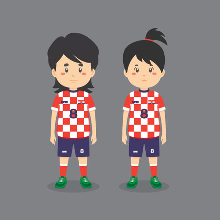 Couple Character Wearing Soccer Outfit for your project and othersのイラスト素材