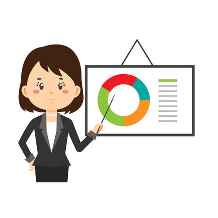Stock Vector Business Woman Presenting Illustration for your project and othersのイラスト素材