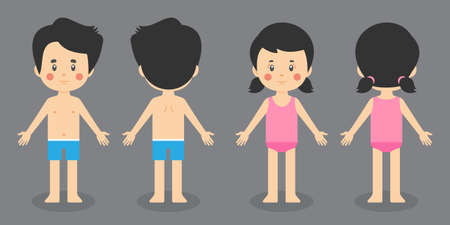 Stock Vector Children Front and back for your project and othersのイラスト素材