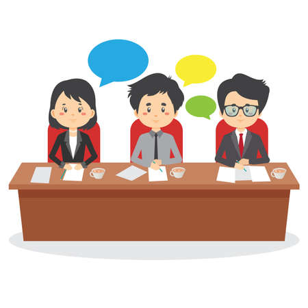 Judging Committee Judges Table with Quiz Scoring for your project and othersのイラスト素材