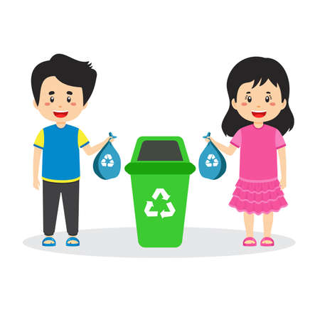 Stock Vector Characters Throwing Trash for your project and othersのイラスト素材
