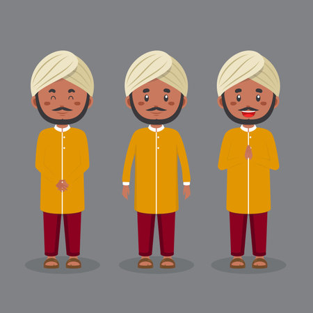 Indian Character with Various Expression for your project and othersのイラスト素材