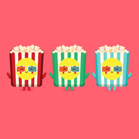 Cute Pop Corn with Various Color for your Project and Othersのイラスト素材