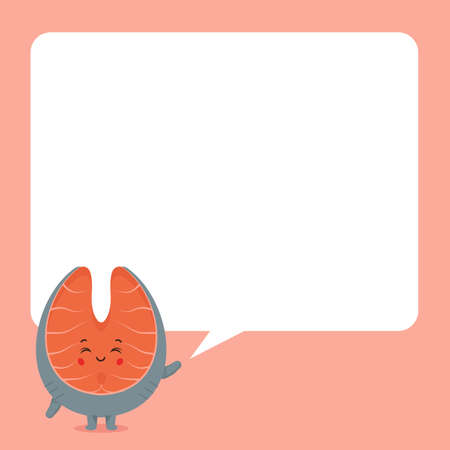 Cute Salmon with Speech Bubbles for your Project and Othersのイラスト素材