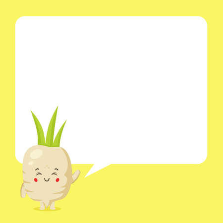Cute Radish with Speech Bubbles for your Project and Othersのイラスト素材