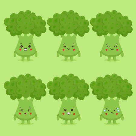 Original Filename:Cute Broccoli with Various Expression for your Project and Othersのイラスト素材