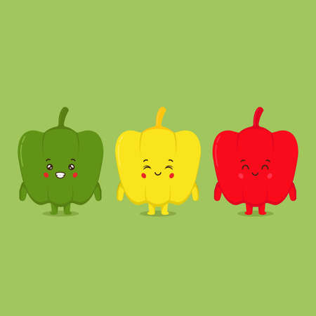 Cute Paprika with Various Color for your Project and Othersのイラスト素材