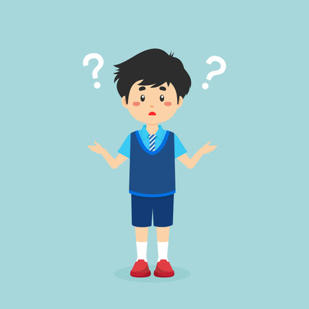 Student Confused with Question Mark for Project and Othersのイラスト素材