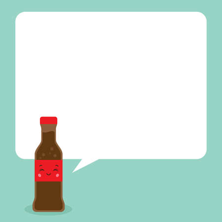 Cute Cola Bottle with Speech Bubbles for your Project and Othersのイラスト素材