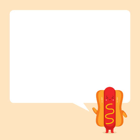 Cute Hotdog with Speech Bubbles for your Project and Othersのイラスト素材