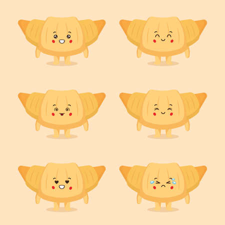 Cute Pastry Characters with Expression for your Project and Othersのイラスト素材
