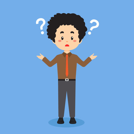 Businessman Confused with Question Mark for Project and Othersのイラスト素材