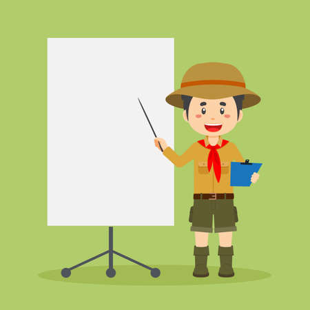 Scout Character with Blank Board for your Project and Othersのイラスト素材