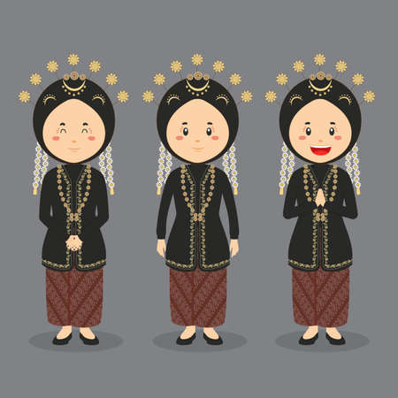 Central Java Character with Various Expression for your Project and Othersのイラスト素材