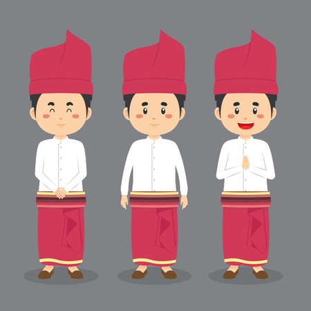 West Nusa Tenggara Character with Various Expression for your Project and Othersのイラスト素材