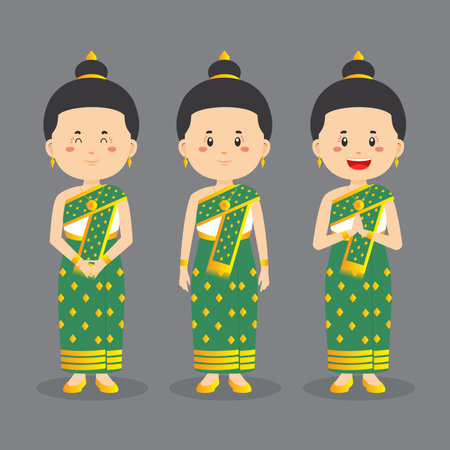 Laos Character with Various Expression for your Project and Othersのイラスト素材