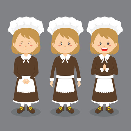 Thanksgiving Character with Various Expression for your Project and Othersのイラスト素材