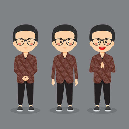 Indonesian Character with Various Expression for your Project and Othersのイラスト素材
