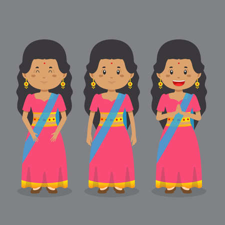 Indian Character with Various Expression for your Project and Othersのイラスト素材