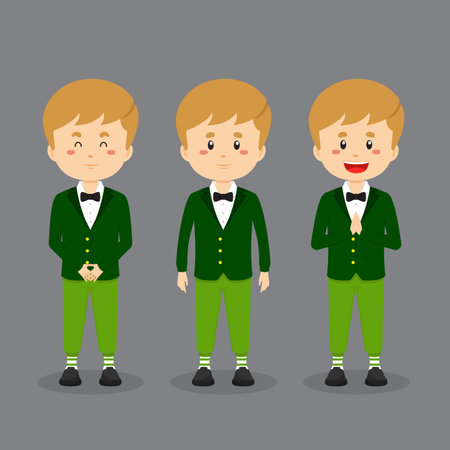 Ireland Character with Various Expression for your Project and Othersのイラスト素材