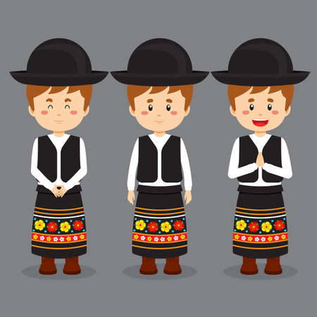 Hungary Character with Various Expression for your Project and Othersのイラスト素材