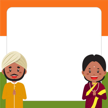 Indian Independence Day with Blank Board for your Project and Othersのイラスト素材