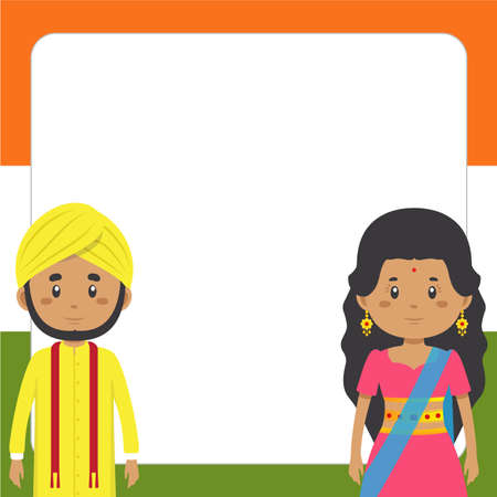 Indian Independence Day with Blank Board for your Project and Othersのイラスト素材