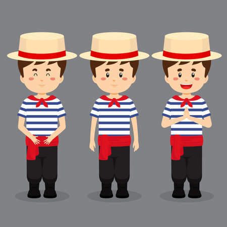 Italy Character with Various Expression for your Project and Othersのイラスト素材