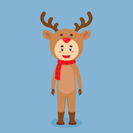Cartoon Character Wearing Deer Costume For your Project and Othersのイラスト素材