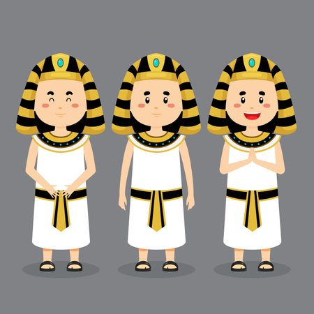 Egypt Character with Various Expression with Various Expression for your Project and Othersのイラスト素材