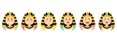 Egypt Avatar with Various Expression for your Project and Othersのイラスト素材