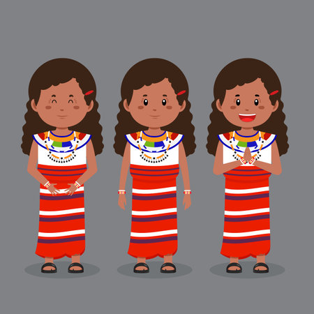 Kenya Character with Various Expression for your Project and Othersのイラスト素材