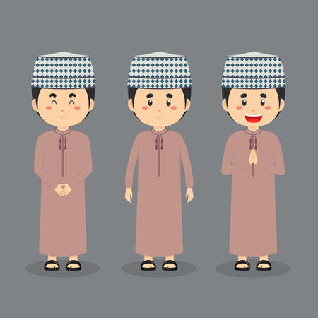 Oman Character with Various Expression for your Project and Othersのイラスト素材
