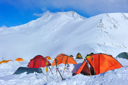 Tents on the mountの写真素材