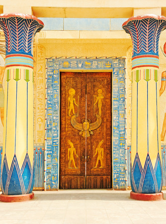 Ancient Egyptian writing on stone in Egyptの写真素材