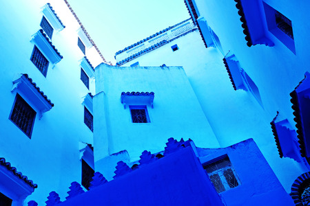 Traditional moroccan architectural details in Chefchaouen Morocco Africaのeditorial素材