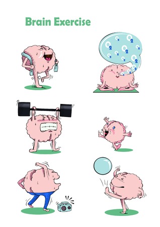 Brain exercising Vector Illustration.のイラスト素材