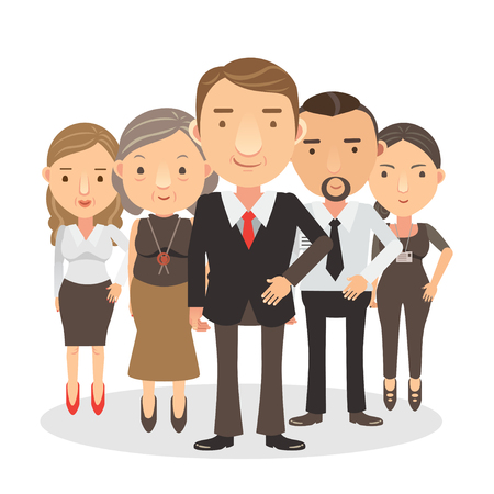 Group of business people.Vector  Cartoon illustrationsのイラスト素材