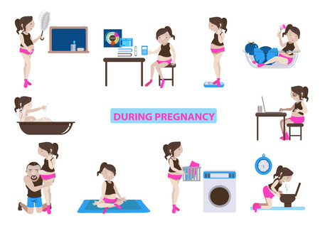 During pregnancy vector illustrationのイラスト素材