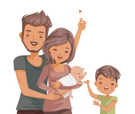Welcomed the birth of a new member of the family.のイラスト素材